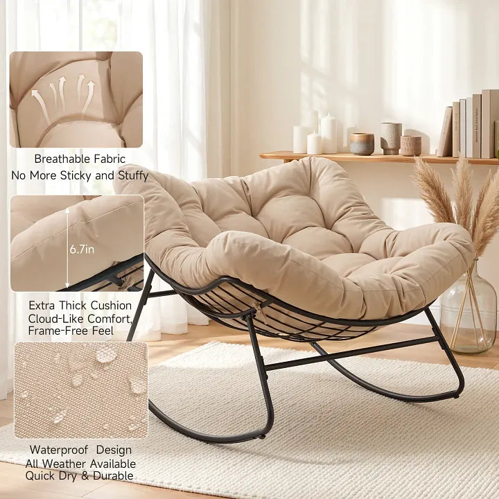 Mecedora Huevo para Interior y Exterior – Cómoda y Acolchada
